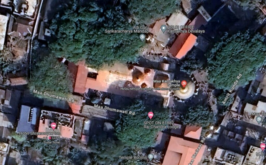 Satellite view of Kamakhya Temple assam, map of kamakhya temple