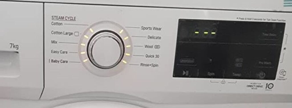 LG 7 Kg Front Load Washing Machine(FHM1207SDW) washing features and menu settings