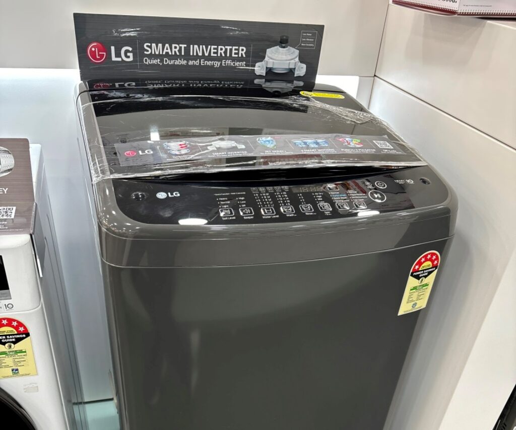 LG top loading washing machine's washing programm menu settings