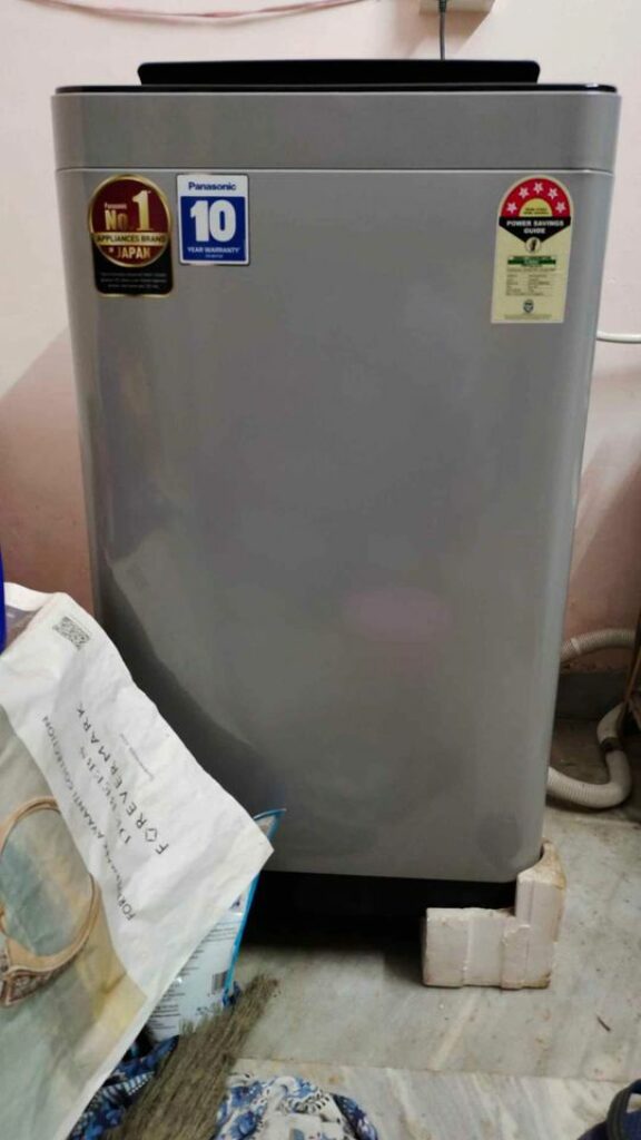 Panasonic 7 Kg Top Load Washing Machine (NA-F70LF2MRB) plastic body with star ratings