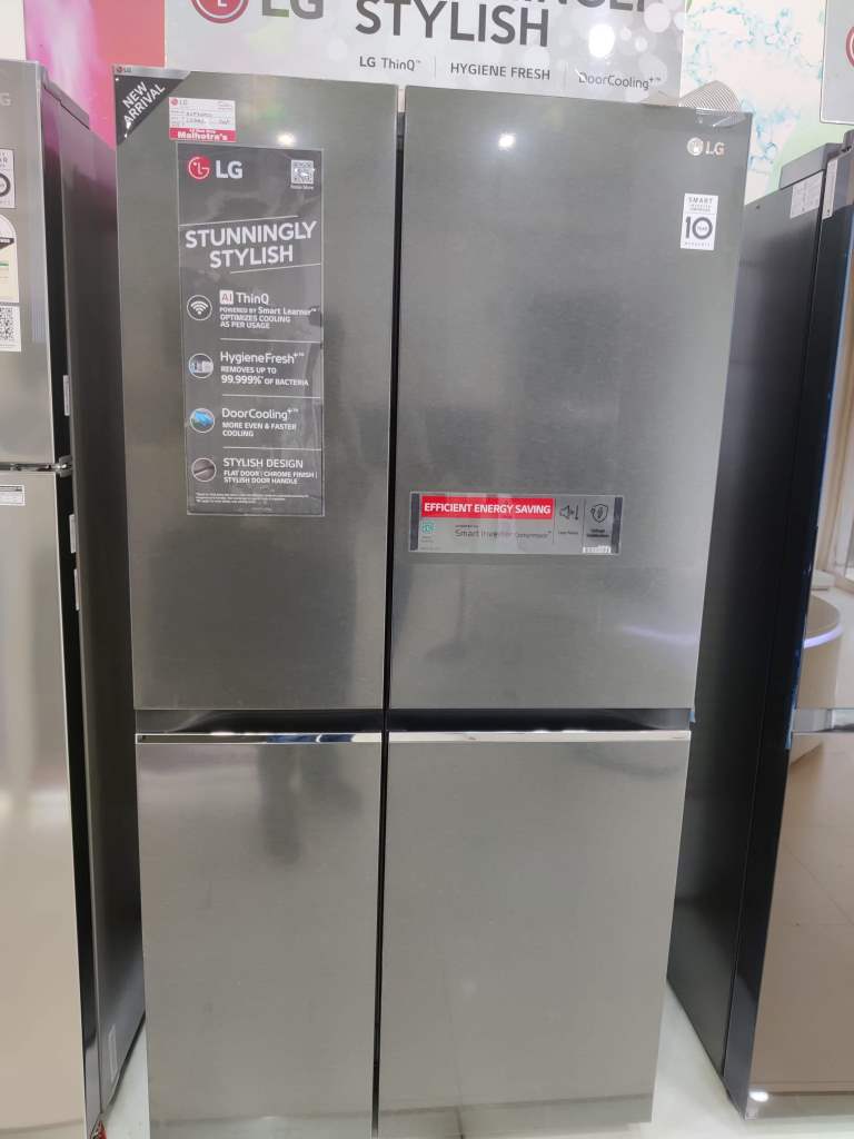 Front view of LG 833 L Frost Free Smart Inverter Compressor Wi-Fi Side-By-Side Refrigerator