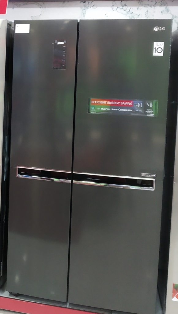 Front view of LG 688 L Frost Free Smart Inverter Side-by-Side Refrigerator 